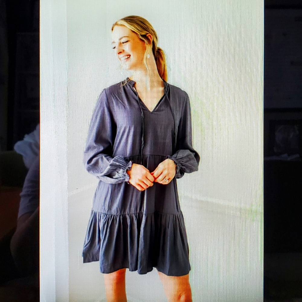 NWT Carbon Tiered Mini Dress Grade&Gather Size S